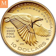 2018 USA 1/10 oz Gull Liberty kvalitet proof i originalt skrin med ekthetsbevis