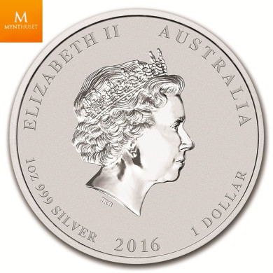 1 OZ 2016 AUSTRALIA MONKEY KING COLORIZED .999 sølv mynt i kvalitet BU