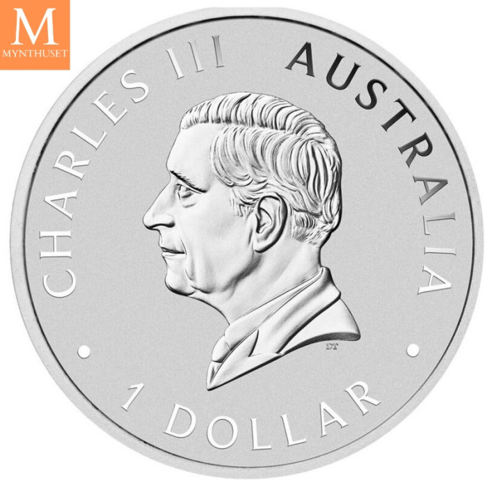2025 Australia Emu 1oz  .9999 Sølv mynt i kvalitet BU
