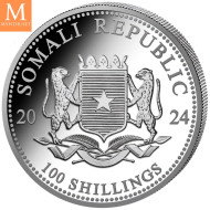 2024 Somalia 1 oz Sølv Elephant BU (kan forekomme flekk)