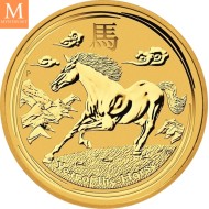 2014 Australia 1/10 oz Gull Lunar S2 Year of the Horse Kvalitet BU i Kapsel