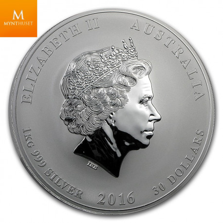 Australia 2019 1 kilo Silver Lunar Pig Kvalitet BU i kapsel