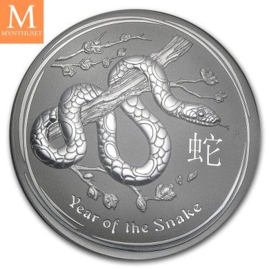 2013 Australia1 kilo Silver Lunar Serie II SNAKE Kvalitet BU i kapsel