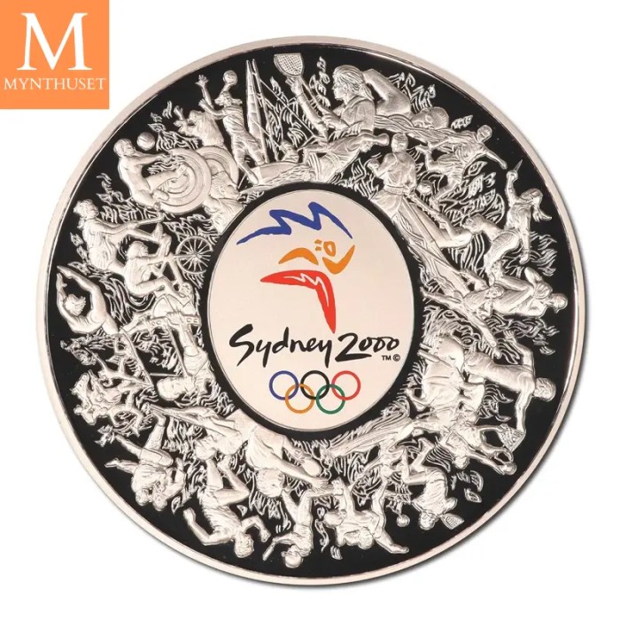 2000 Australia 1 kilo Sølv Sydney OL kvalitet BU i kapsel originalt skrin
