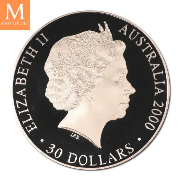 2000 Australia 1 kilo Sølv Sydney OL kvalitet BU i kapsel originalt skrin