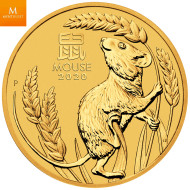 2020 1/10 OZ AUSTRALIA LUNAR SERIES III YEAR OF THE MOUSE 9999 GOLD COIN BU