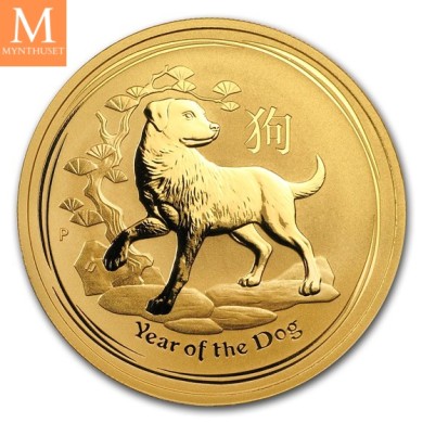 2018 Australia 1 oz Gull Lunar Series 2 Year of the DOG kvalitet BU i kapsel