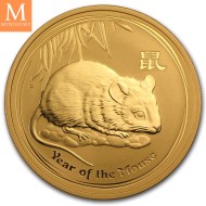 2008 Australia 1 oz Gull Lunar Series 2 Year of the Mouse kvalitet BU i kapsel