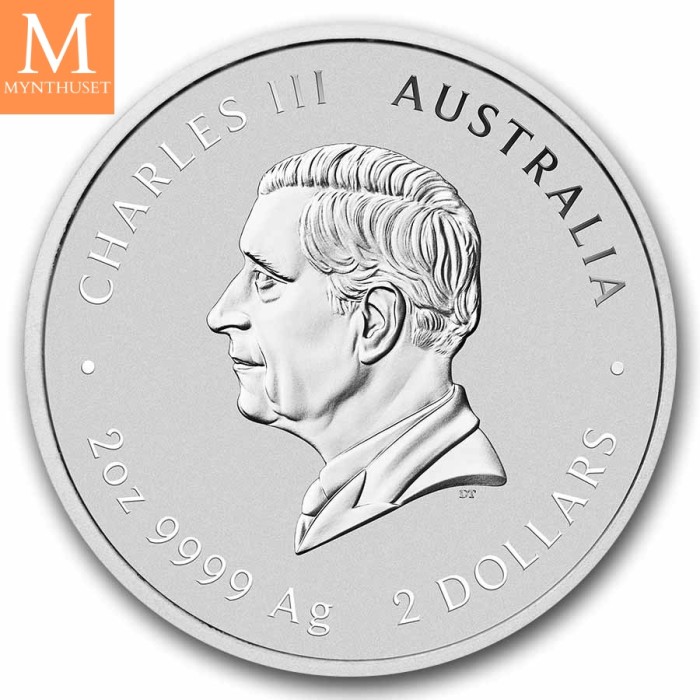 2026 Australia 2 oz FARGE sølv Lunar S3 Year of the Horse BU M/Kapsel