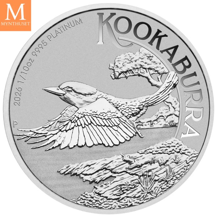 2026 Australia KOOKABURRA 1/10 OZ platina kvalitet BU i kapsel
