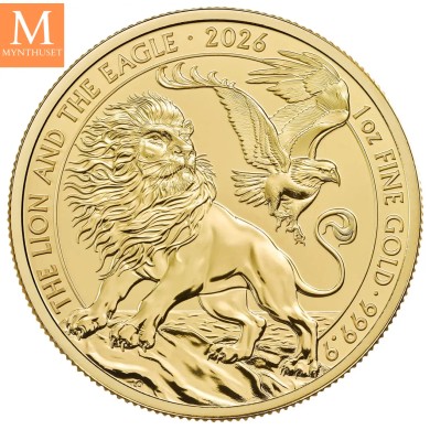 2026 Storbritannia 1 oz Gull Lion and Eagle kvalitet BU i Kapsel