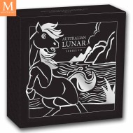 2026 Australia 2 oz Sølv Lunar S3 Year of the Horse Antiqued med skrin og enkhetsbevis