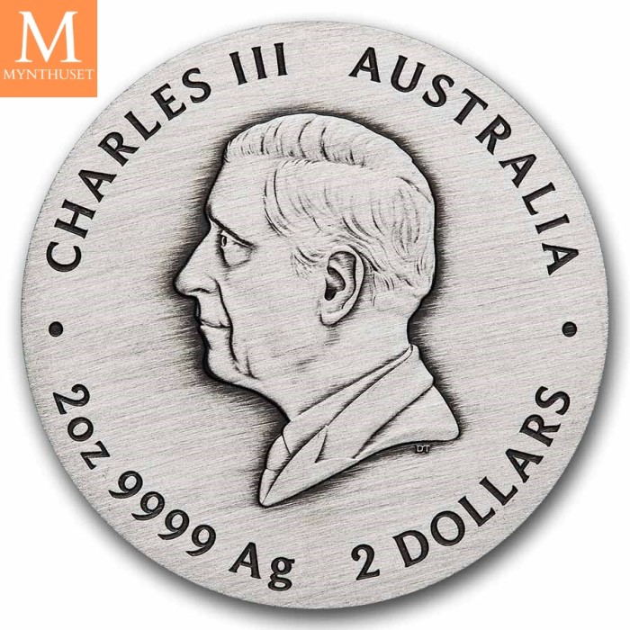 2026 Australia 2 oz Sølv Lunar S3 Year of the Horse Antiqued med skrin og enkhetsbevis