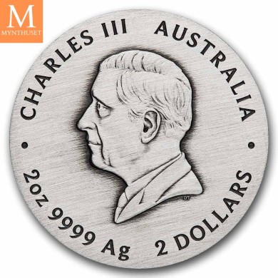 2026 Australia 2 oz Sølv Lunar S3 Year of the Horse Antiqued med skrin og enkhetsbevis