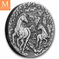 2026 Australia 2 oz Sølv Lunar S3 Year of the Horse Antiqued med skrin og enkhetsbevis