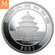 2007 China 1 kilo Sølv Panda kvalitet Proof (med Boks og ekthetsbevis)