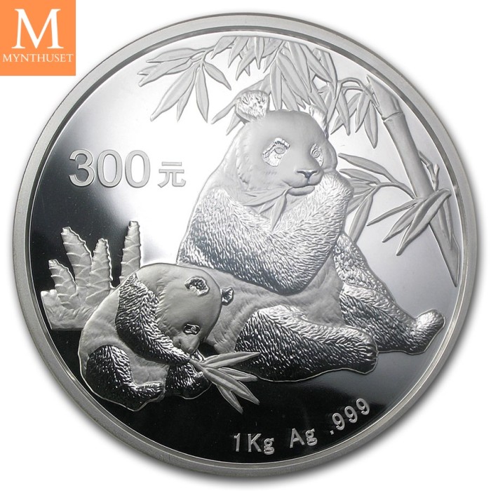 2007 China 1 kilo Sølv Panda kvalitet Proof (med Boks og ekthetsbevis)