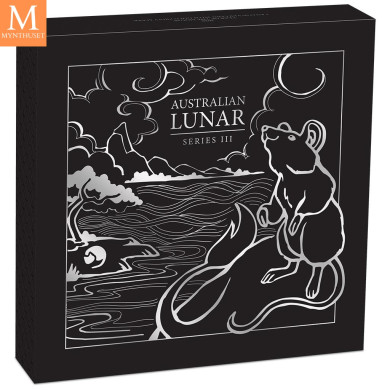 2020 Australia YEAR OF THE  MOUSE 30 DOLLAR 1 KILO  LUNAR III MED GULL "PRIVY MARK" KVALITET BU