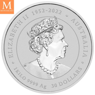 2024 Australia YEAR OF THE  DRAGON 30 DOLLAR 1 KILO  LUNAR III MED GULL "PRIVY MARK" KVALITET BU
