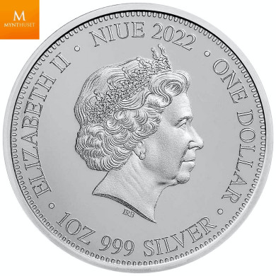 Niue 2022 COUGAR & BEAR  1 OZ SØLV I KVALITET BU M/KAPSEL
