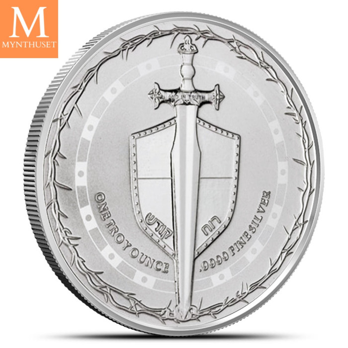 2023 1 oz Niue Sølv Sword of Truth Coin (BU) i kapsel med anmerkning