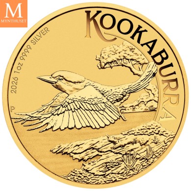 2026 Australia KOOKABURRA gullbelagt 1 OZ kvalitet BU i kapsel
