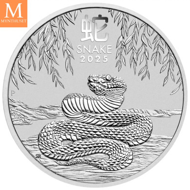2025 Australia 1 oz SØLV Lunar S3 Year of the Snake BU M/Kapsel