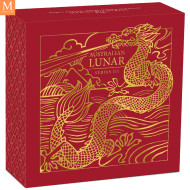 2024 Australia YEAR OF THE DRAGON 1 OZ  GULL LUNAR SERIE 3 KVALITET PROOF HIGH RELIEF
