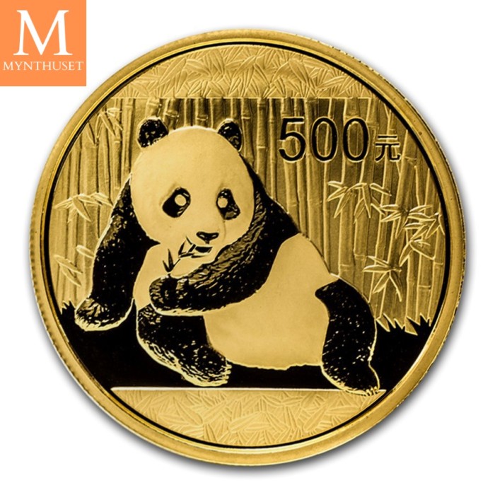 2015 China 1 oz Gold Panda kvalitet BU i orginal forseglet plast