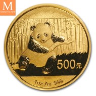 2014 China 1 oz Gold Panda kvalitet BU i orginal forseglet plast