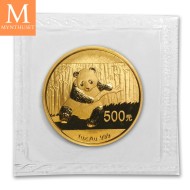 2014 China 1 oz Gold Panda kvalitet BU i orginal forseglet plast