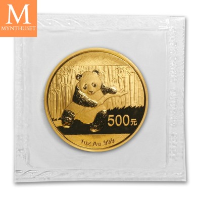 2014 China 1 oz Gold Panda kvalitet BU i orginal forseglet plast