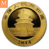 2014 China 1 oz Gold Panda kvalitet BU i orginal forseglet plast
