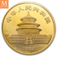 1984 China 1 oz Gold Panda kvalitet BU i orginal forseglet plast