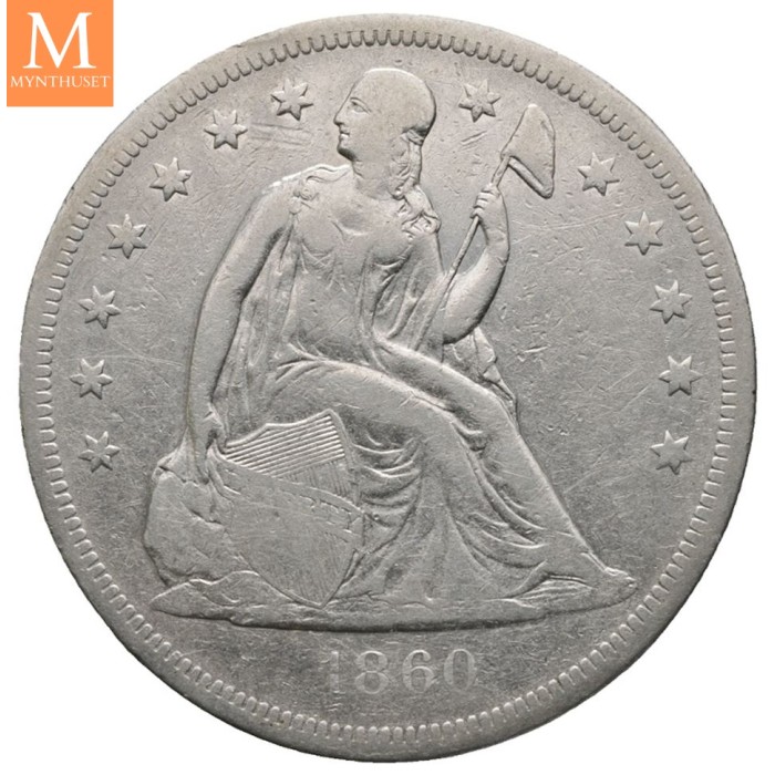 1 dollar 1860 O Seated Liberty Kv 1