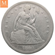 1 dollar 1860 O Seated Liberty Kv 1