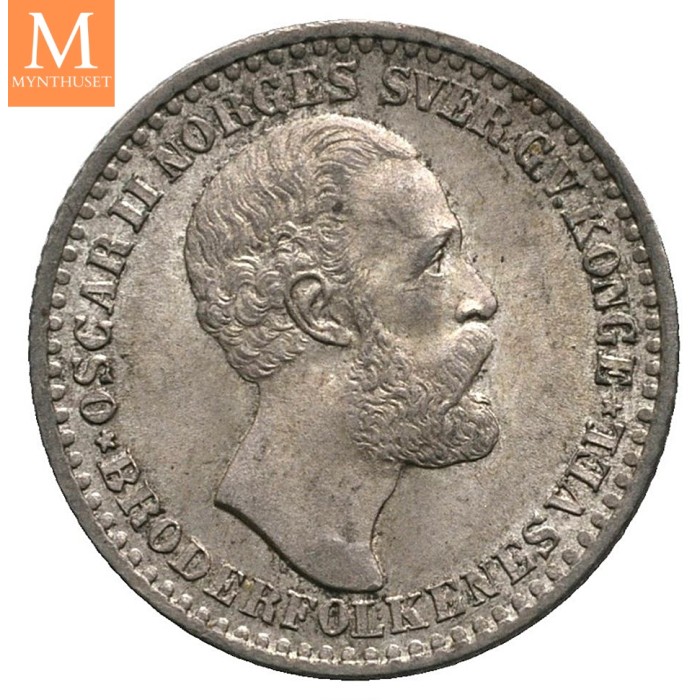 12 skilling 1873 Oscar II Kv 0