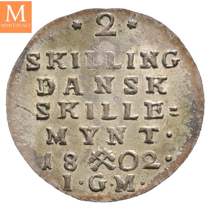 2 skilling 1802 Christian VII Kv 0