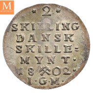 2 skilling 1802 Christian VII Kv 0