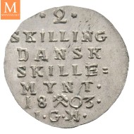 2 skilling 1803 variant Christian VII Kv 0