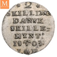 2 skilling 1803 variant Christian VII Kv 0