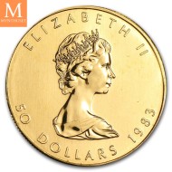 1983 Canada 1 OZ GULL 9999 MAPLE LEAF Kvalitet 0/01 I KAPSEL