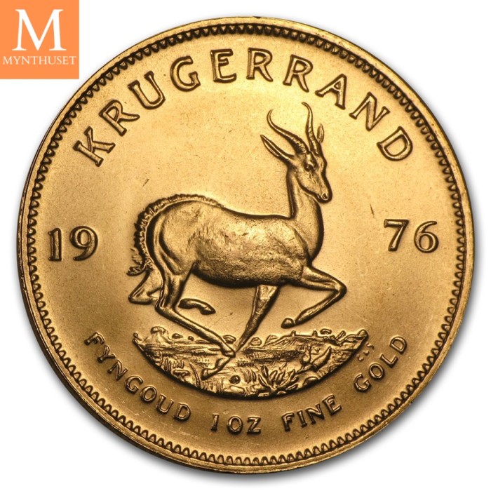 1976 Sør Afrika 1 oz Gull Krugerrand BU M/Kapsel