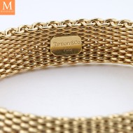 RESERVERT! Tiffany & Co 18 karat gult gull 15 mm Somerset mesh armbånd