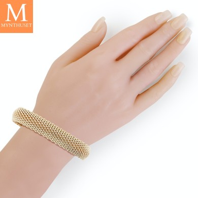 RESERVERT! Tiffany & Co 18 karat gult gull 15 mm Somerset mesh armbånd