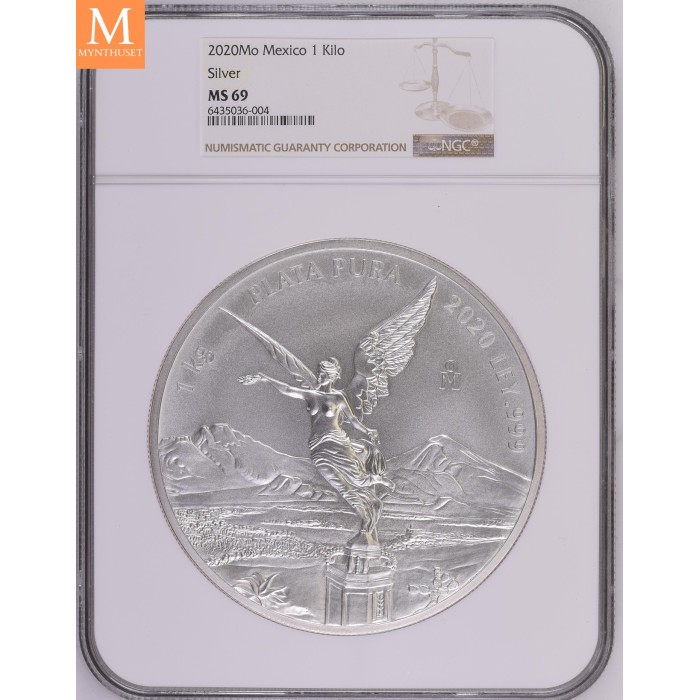 2020 Mexico LIBERTAD 1 KILO KV BU NGC MS69, SJELDEN!