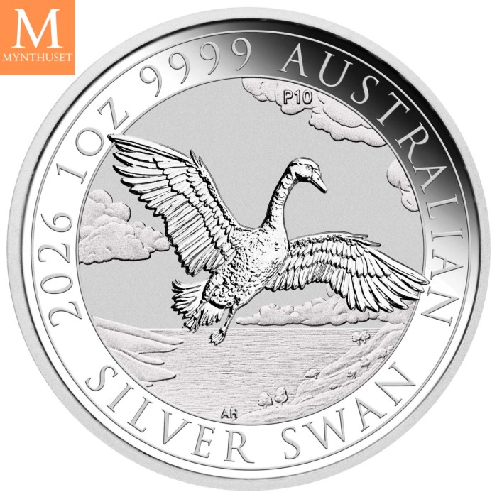 2026 AUSTRALIA 1 OZ SWAN 9999 SØLV KVALITET BU