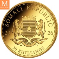 2026 Somalia 1/25 oz Gull African Elephant BU i kapsel