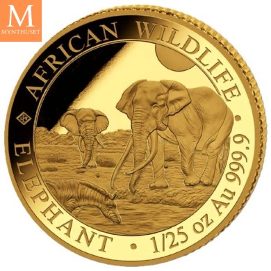 2026 Somalia 1/25 oz Gull African Elephant BU i kapsel