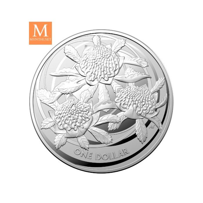 2022 WILDFLOWERS OF AUSTRALIA WARATAH 1OZ SØLV BU I KAPSEL